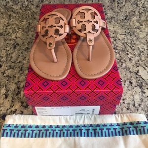Size 6.5 Tory Burch Miller Sandal light makeup